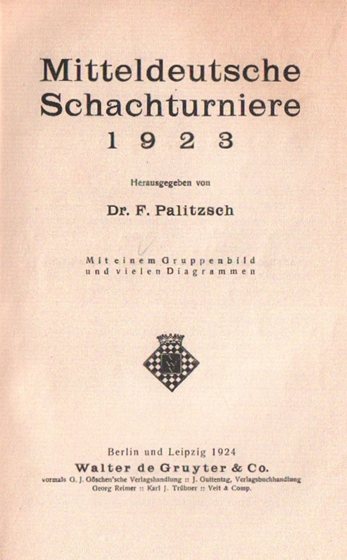 Leipzig, Weimar, Weißenfels, Aussig, Dresden 1923. Palitzsch, F.