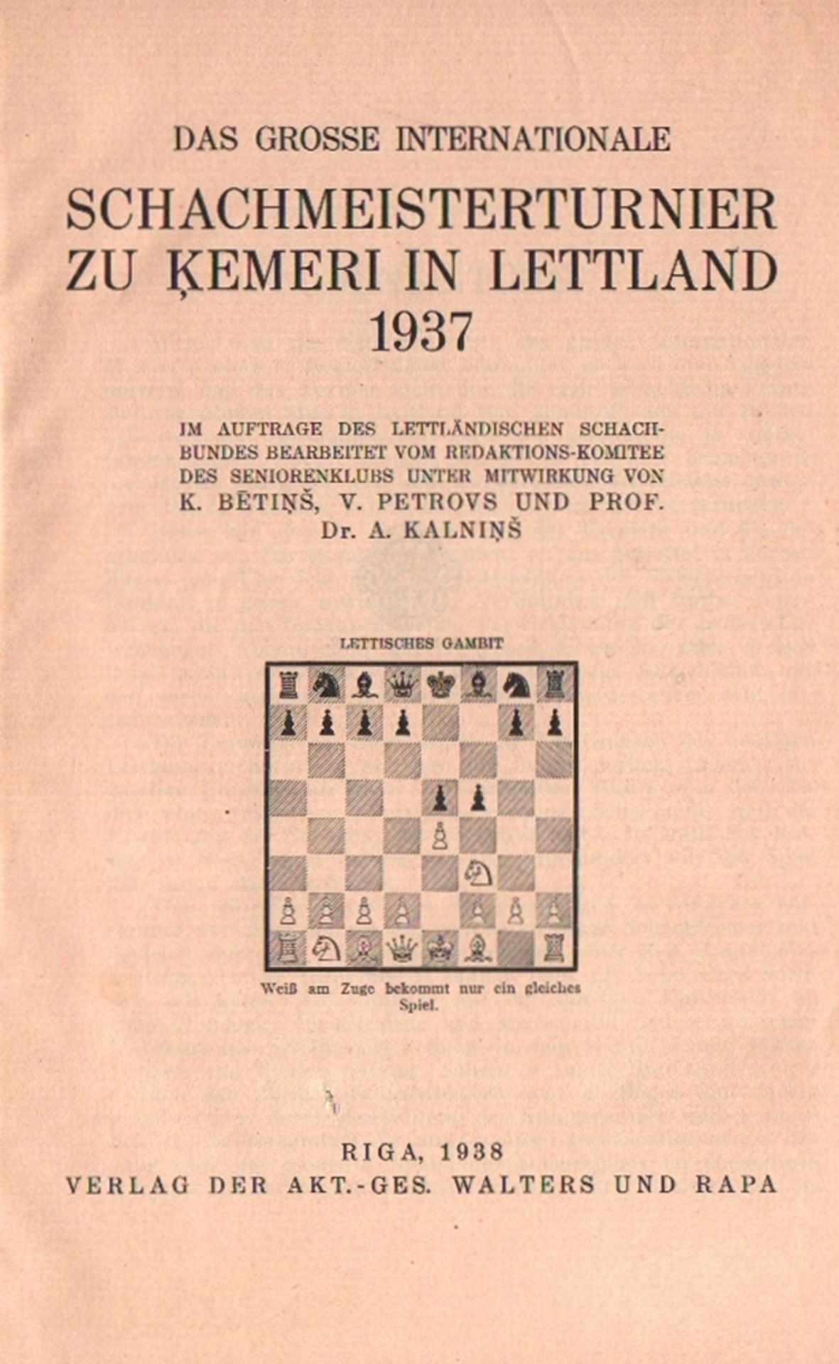 Kemeri 1937. Betins, K., V. Petrovs und Kalnins.