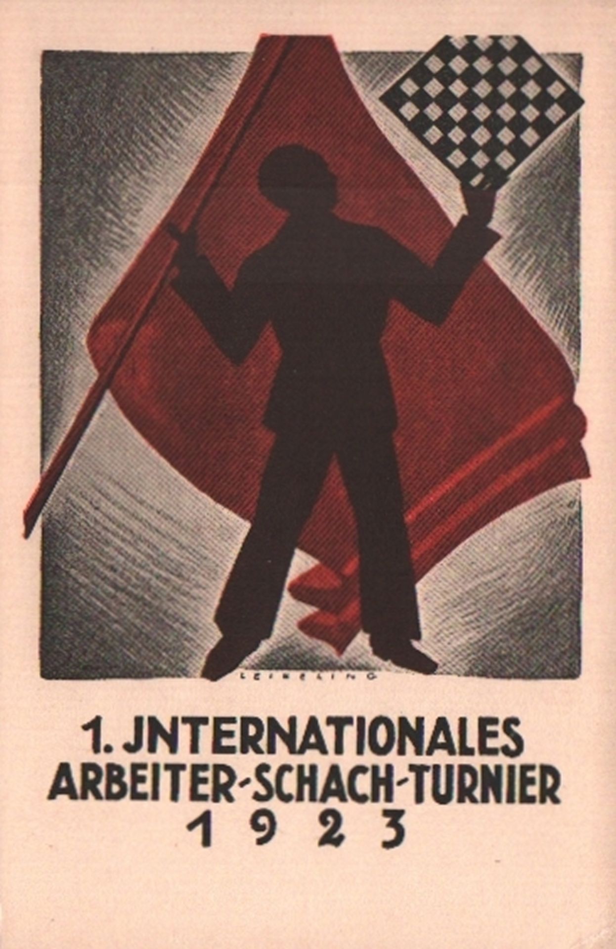Postkarte. 1. Internationales Arbeiter - Schach - Turnier Berlin 1923.