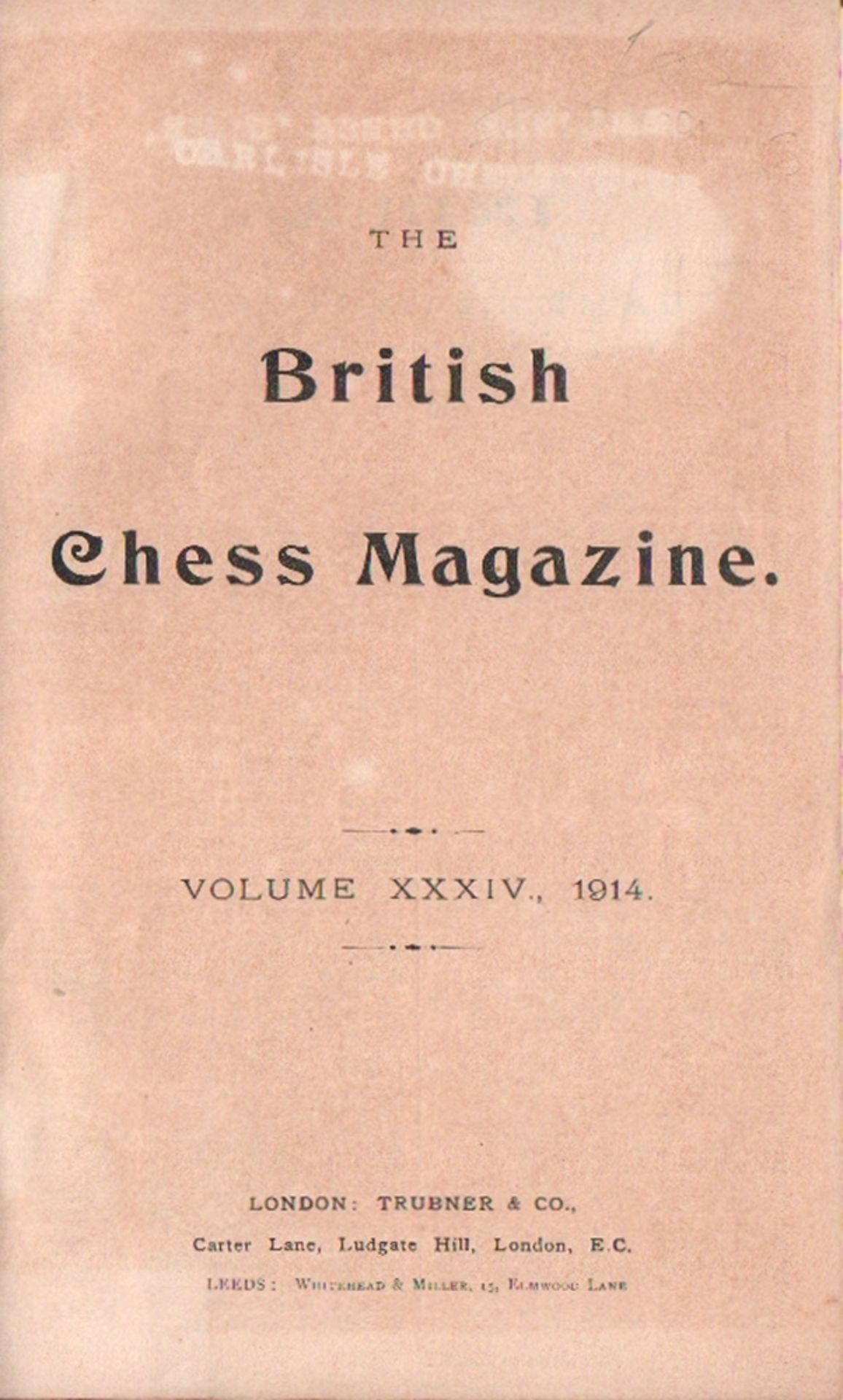 The British Chess Magazine. 34. Jahrgang 1914.