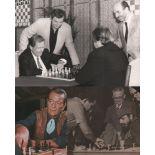 Foto. Prominente beim Schach.