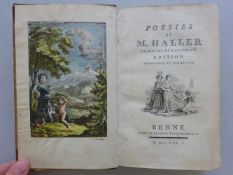 Haller, (A.v.).Poesies. Traduites de l'allemand. Edition retouchés et augmentés. Bern, Société