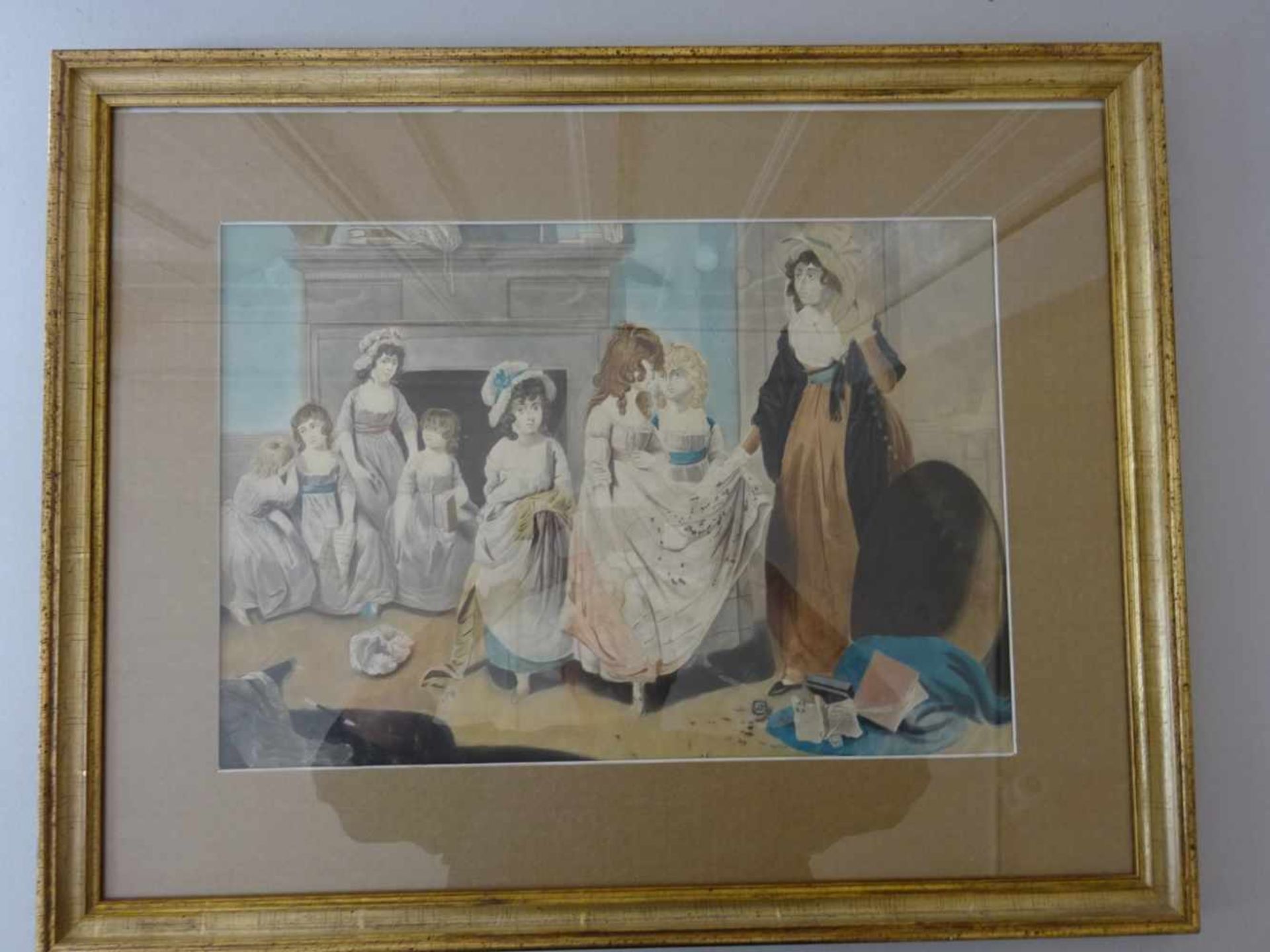 Anonym.-Kinderszene. Aquarell. (England?), um 1900. 33 x 47,5 cm. Unter Passepartout gerahmt. - Image 2 of 3