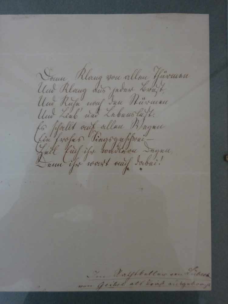 Geibel, Emanuel von(Dichter, 1815 - 1884). Eigenhändiges achtzeiliges Gedicht. O.O. u. J., um - Image 2 of 2