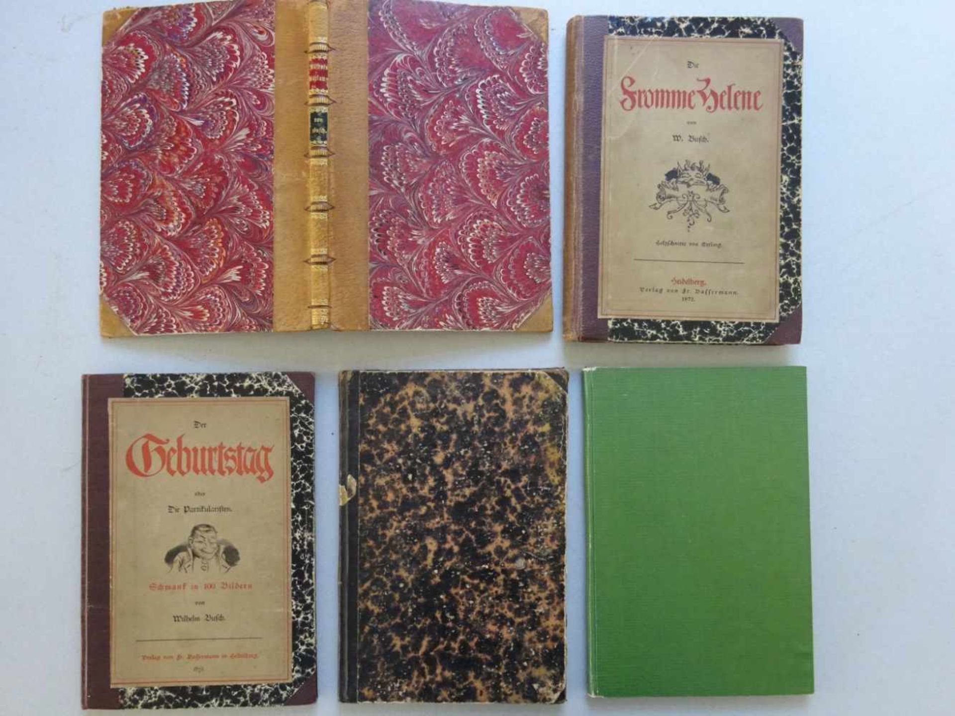 Busch, Wilhelm.Konvolut von 9 illustr. Werken (davon 1 doppelt) in 9 Bdn. Heidelberg u. München,