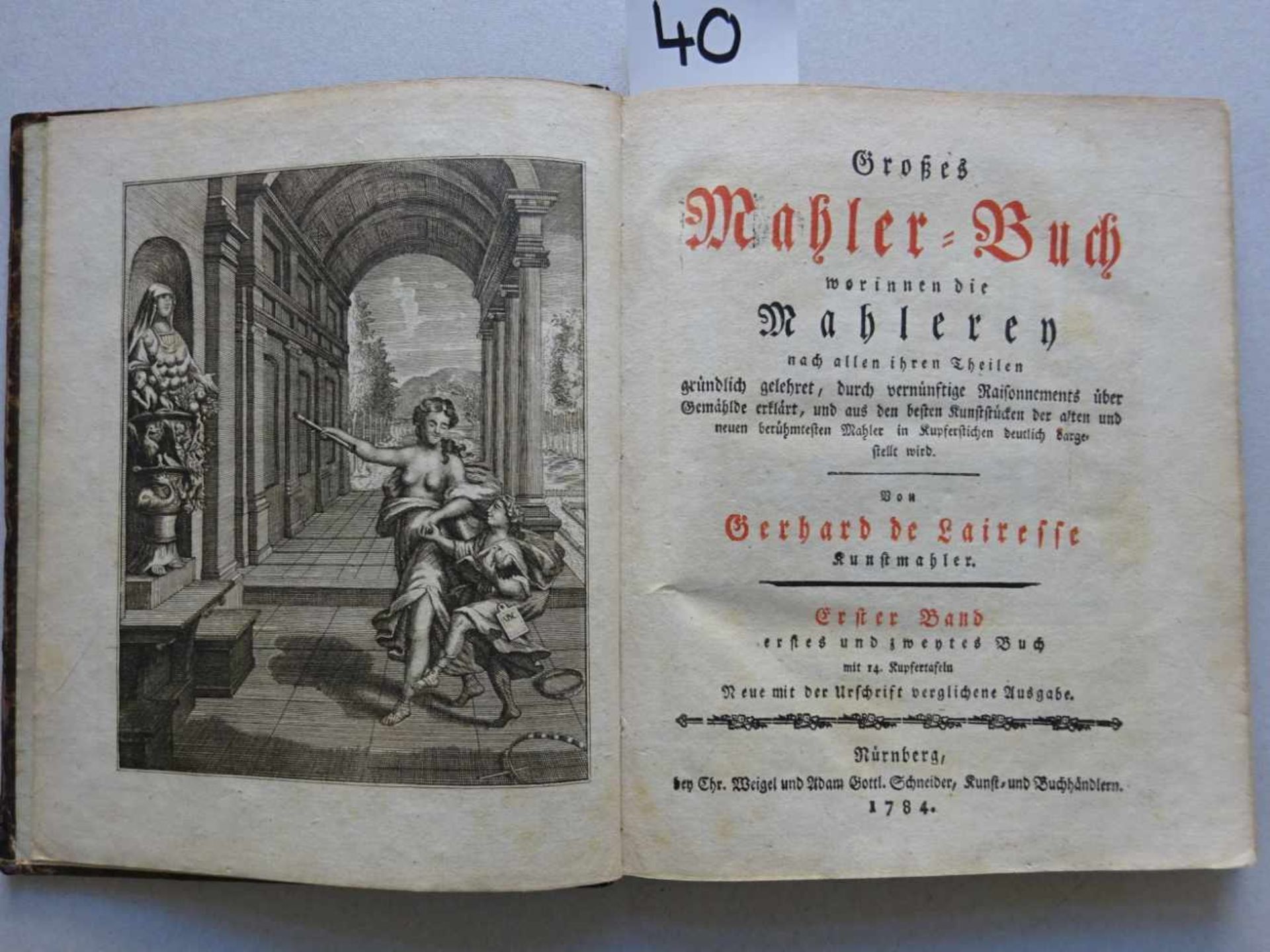 Kunst.- Lairesse, G.Großes Mahler-Buch worinnen die Mahlerey nach allen ihren Theilen gründlich