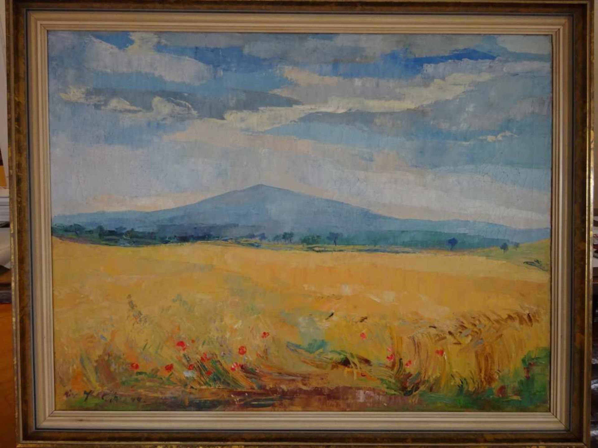 Röhl, Karl Peter(Kiel 1890 - 1975). Sommerliches Kornfeld. Öl auf Leinwand. 1944. Links unten - Bild 2 aus 6