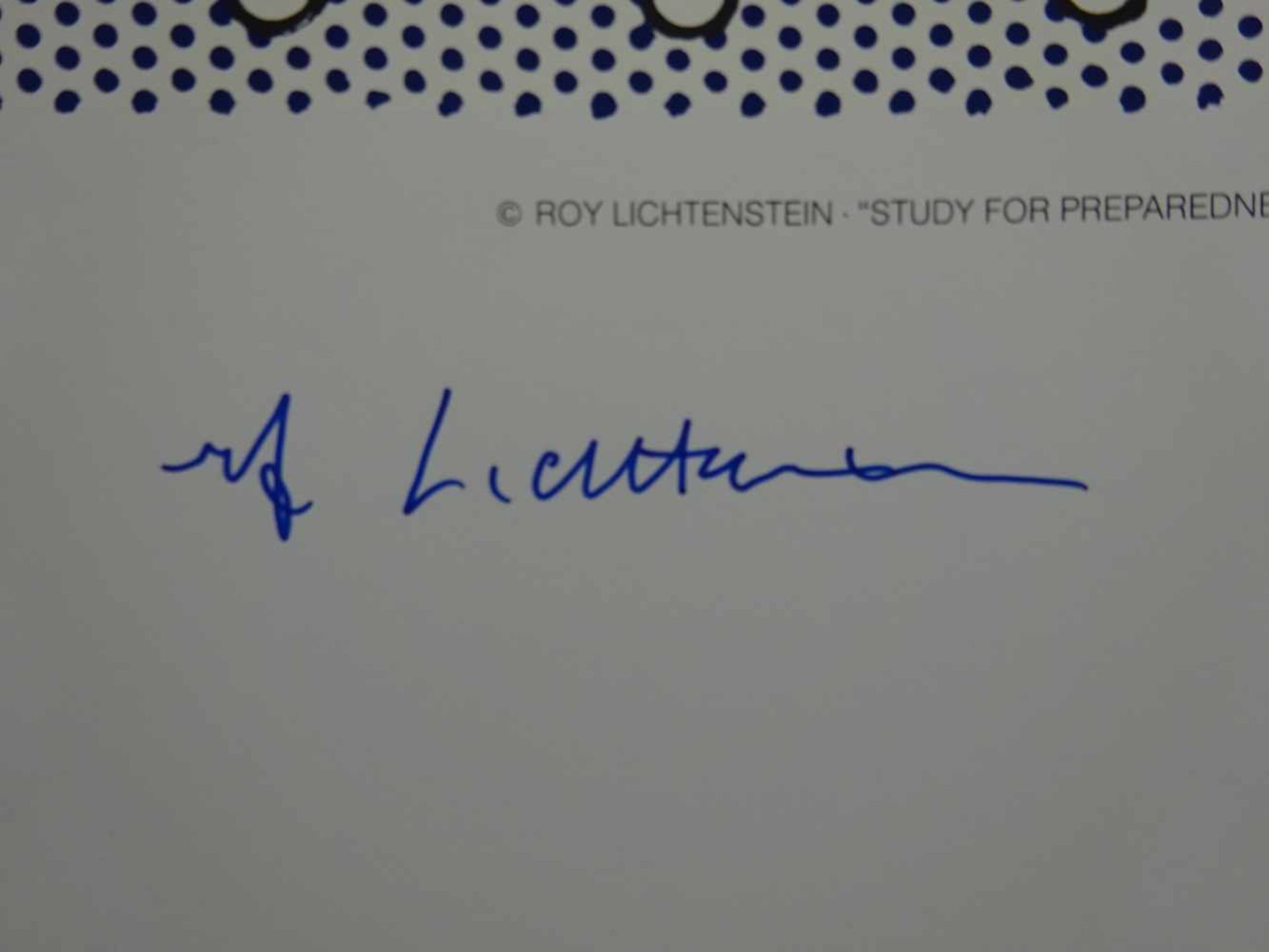Lichtenstein, Roy(Manhattan 1923 - 1997). Study for Preparedness. Farbige Offsetlithographie. - Bild 3 aus 4