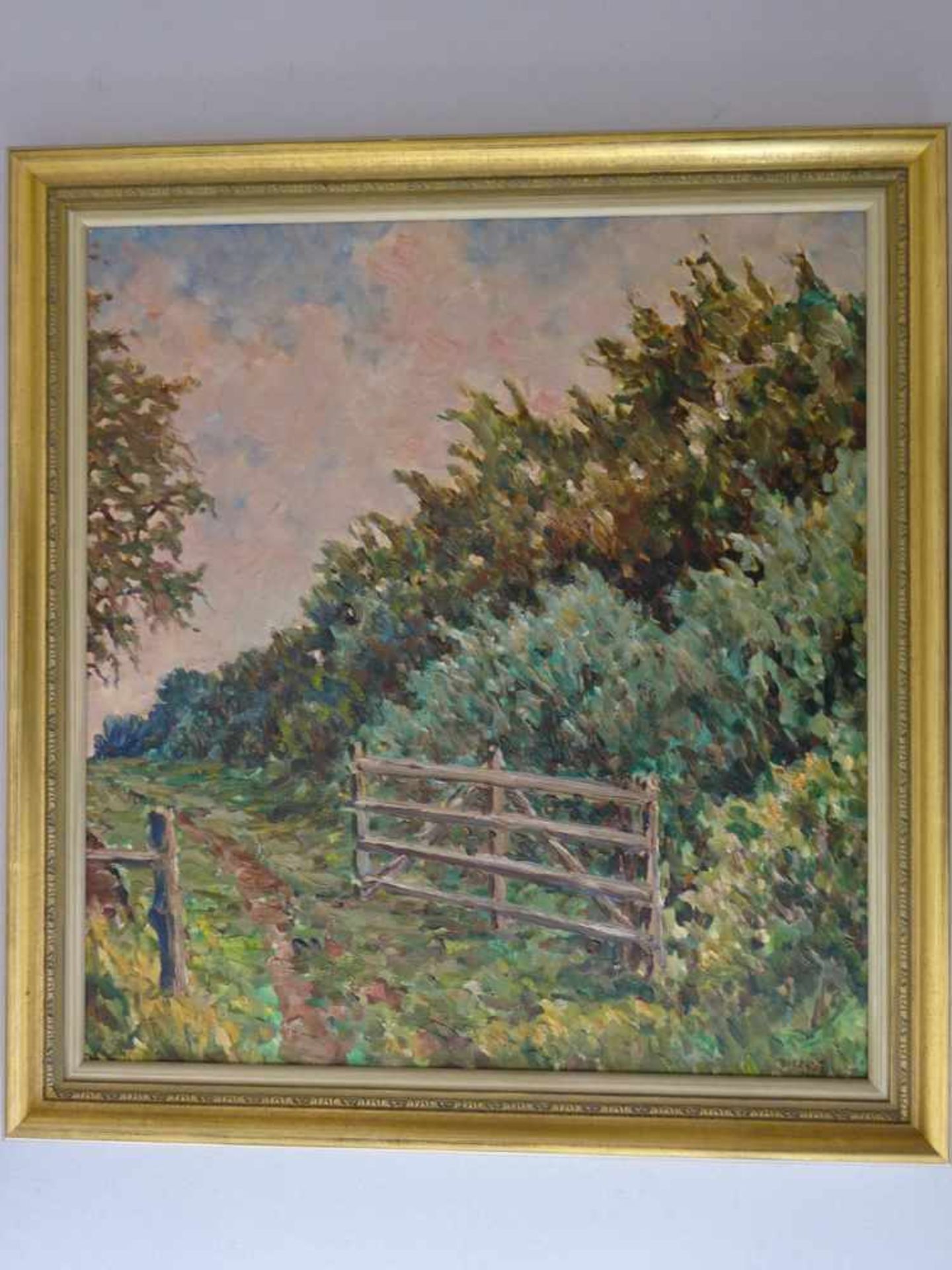 Voss-Felde, A.Am Knickweg Westensee. Öl auf Hartfaser von 1957. Unten rechts signiert. 53 x 48, 5