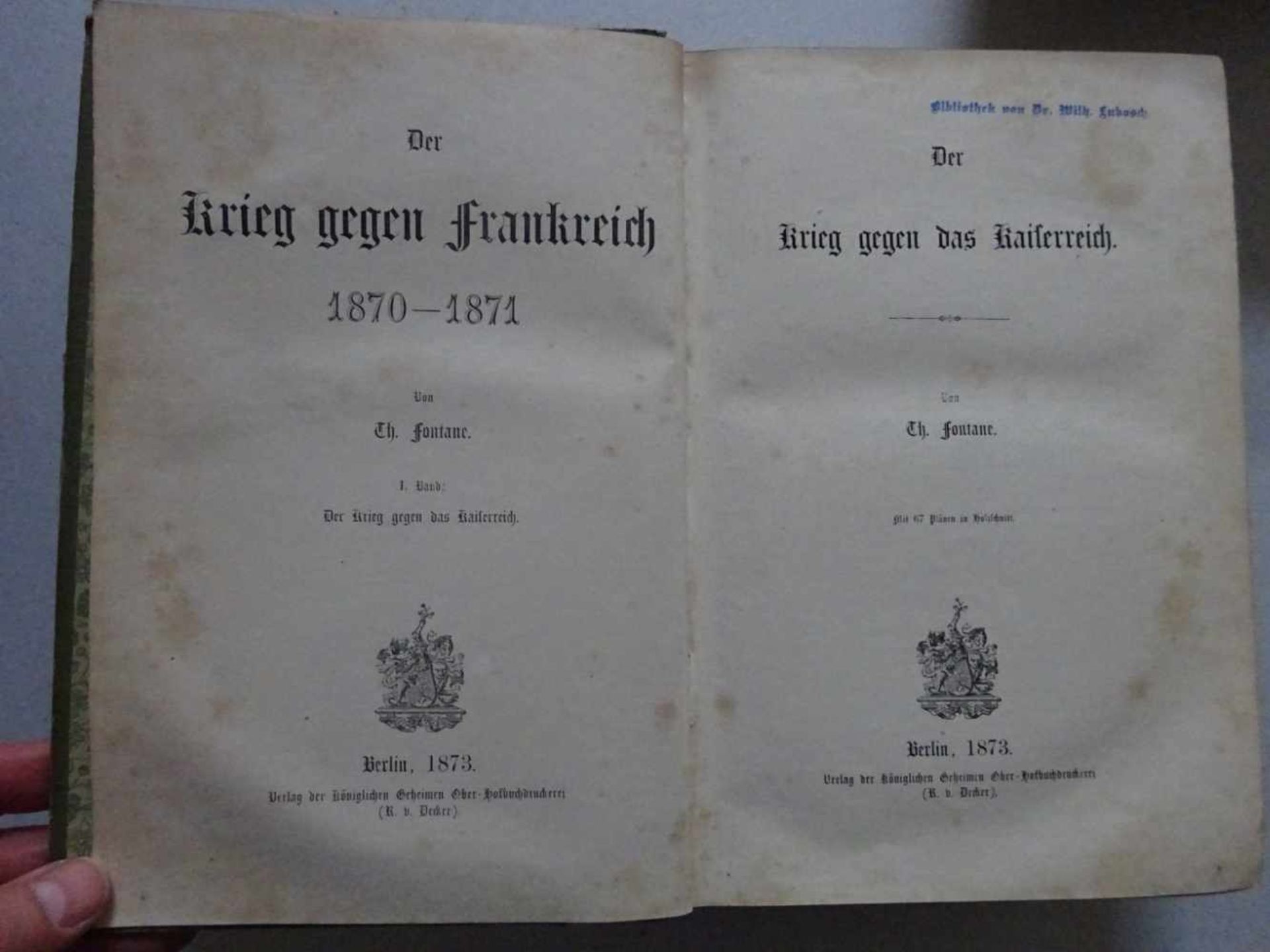 Fontane, T.Der Schleswig-Holsteinische Krieg im Jahre 1864. Berlin, Decker, 1866. VII, 374 S., 1 Bl. - Image 3 of 5