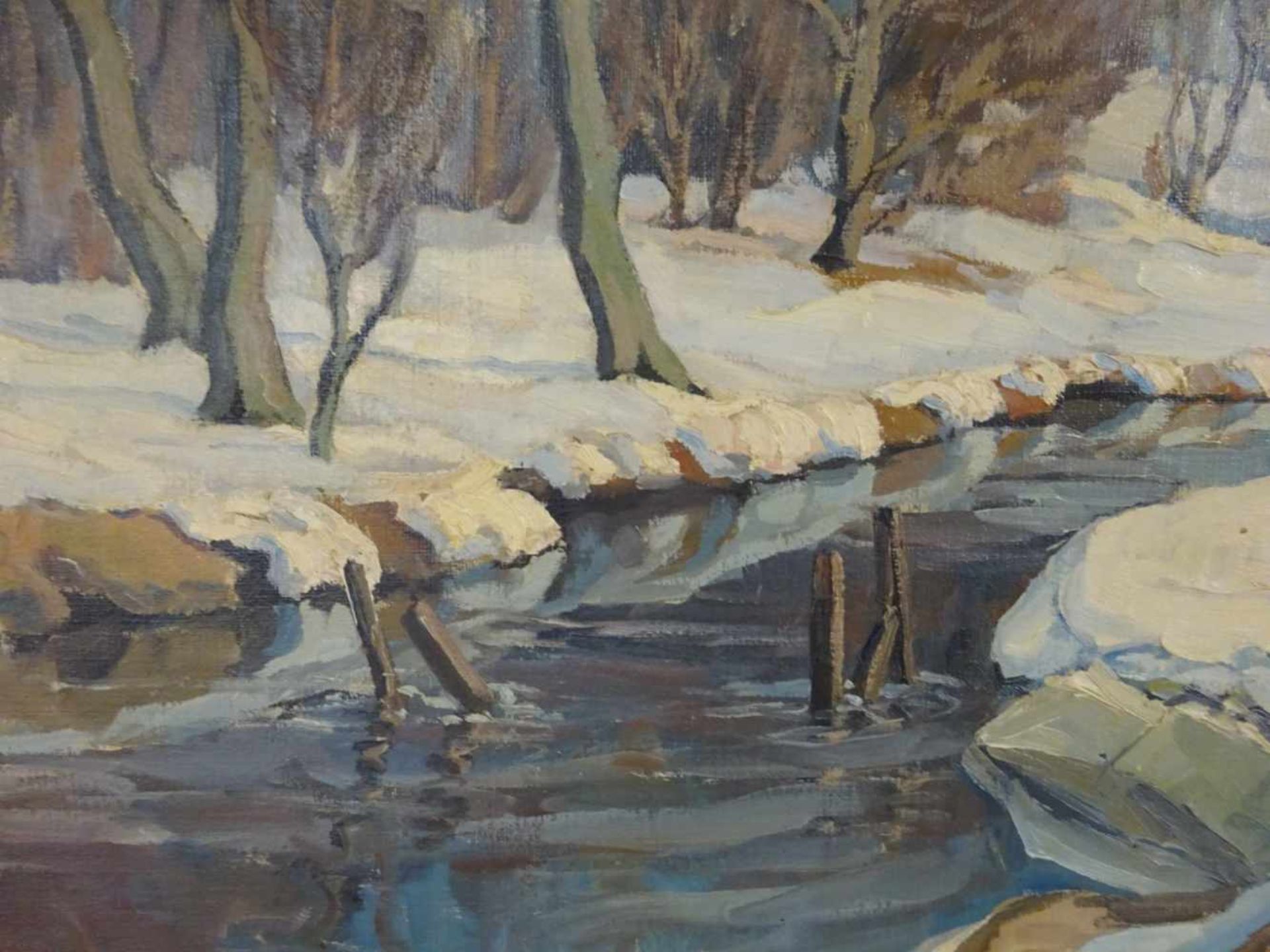 Dänische Kunst.- Skov, Marius A. Hansen(Skodborg 1885 - 1964 Bramming). Winterlandschaft bei - Bild 3 aus 6