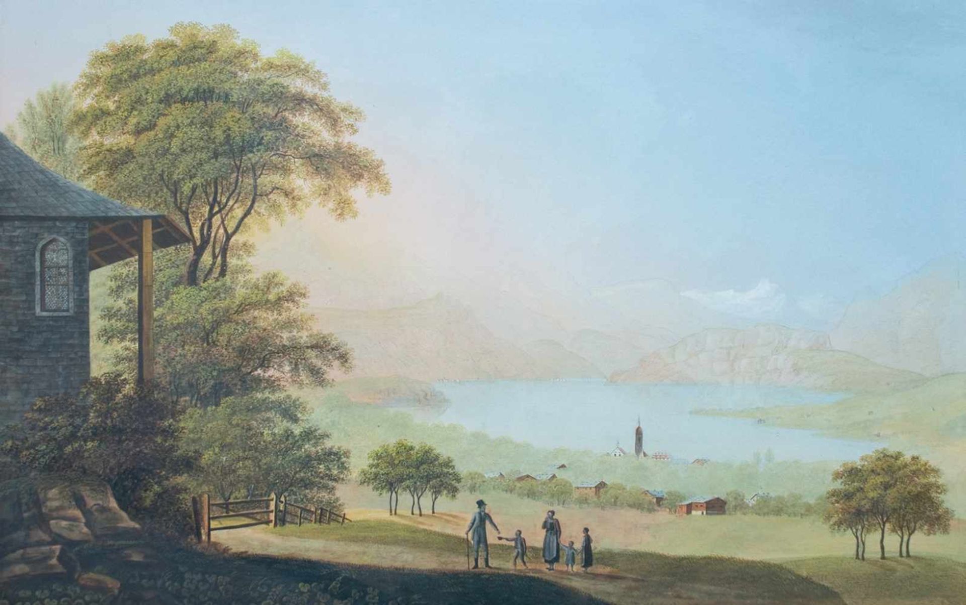 Bleuler, Johann Ludwig(Feuerthalen 1792 - 1850 Laufen-Uhwiesen). Tell's Capelle an der Hohlgasse,