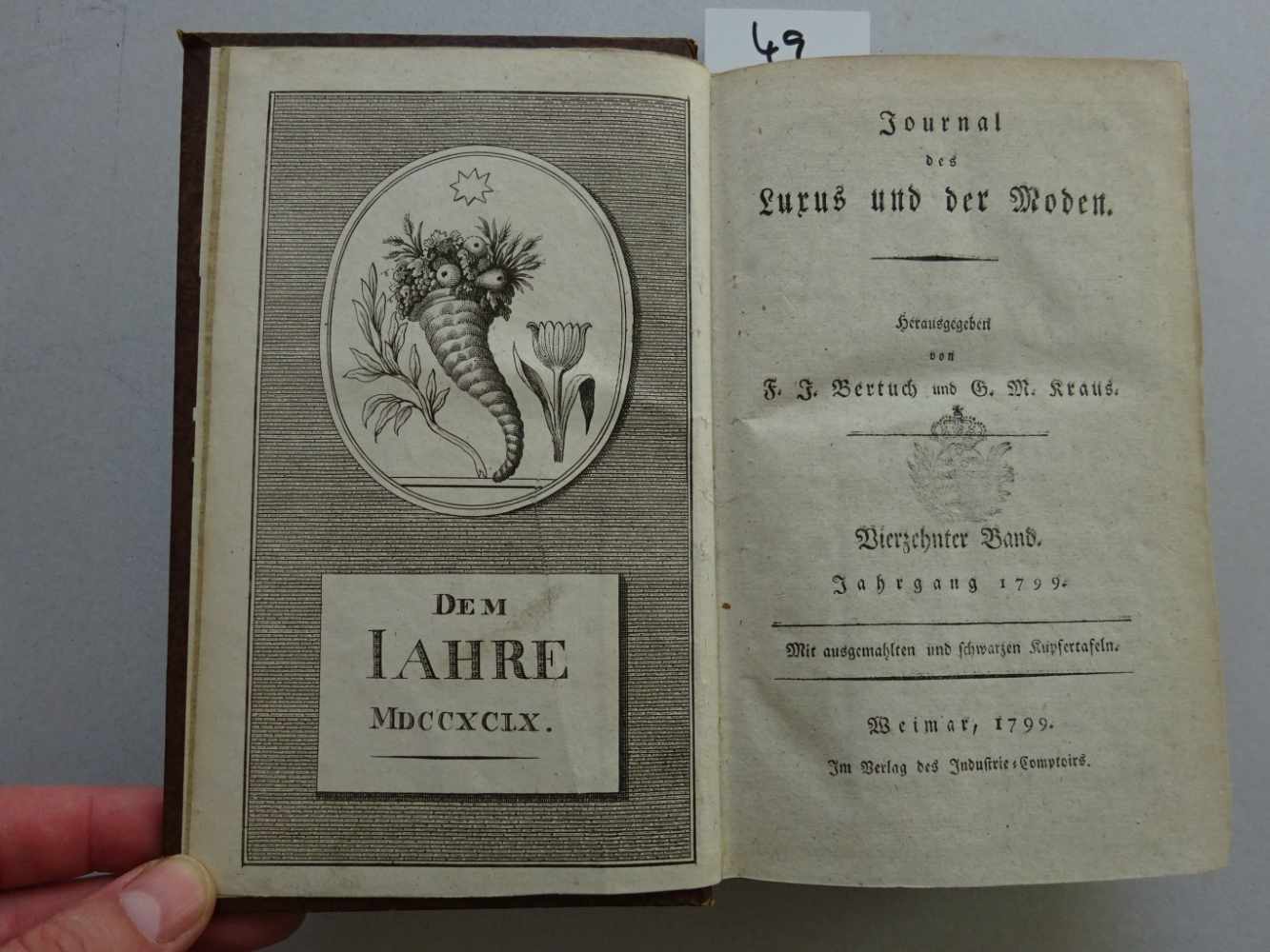 Mode.- Journal des Luxusund der Moden. Hrsg. v. F.J. Bertuch u. G.M. Kraus. Jg. 14. Weimar, Verlag