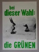Beuys, Joseph(Krefeld 1921 - 1986 Düsseldorf). Bei dieser Wahl: Die Grünen. Farboffset-Plakat von