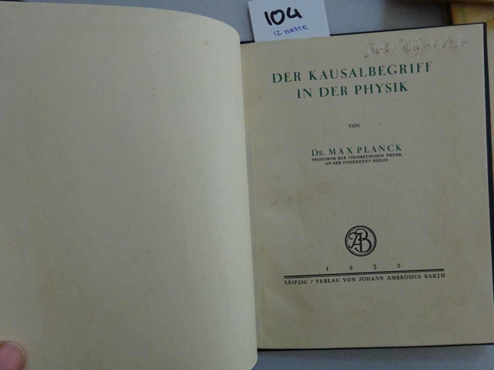 Planck, M.Konvolut von 7 Schriften (davon 4 in mehreren Ausgaben). Leipzig, Barth, um 1940. Meist - Bild 2 aus 2