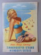 Plakate.-Sonne, Freude, Erholung am Timmendorfer Strand Niendorf/Ostsee. Farbiges Offset von Hein