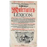 Lemery, N.Vollständiges Materialien-Lexicon, Darinnen Alle und jede Simplicia, vorgestellet sind,