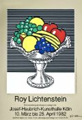 Lichtenstein, Roy(Manhattan 1923 - 1997). Still Life with Crystal Bowl. Ausstellungsplakat des
