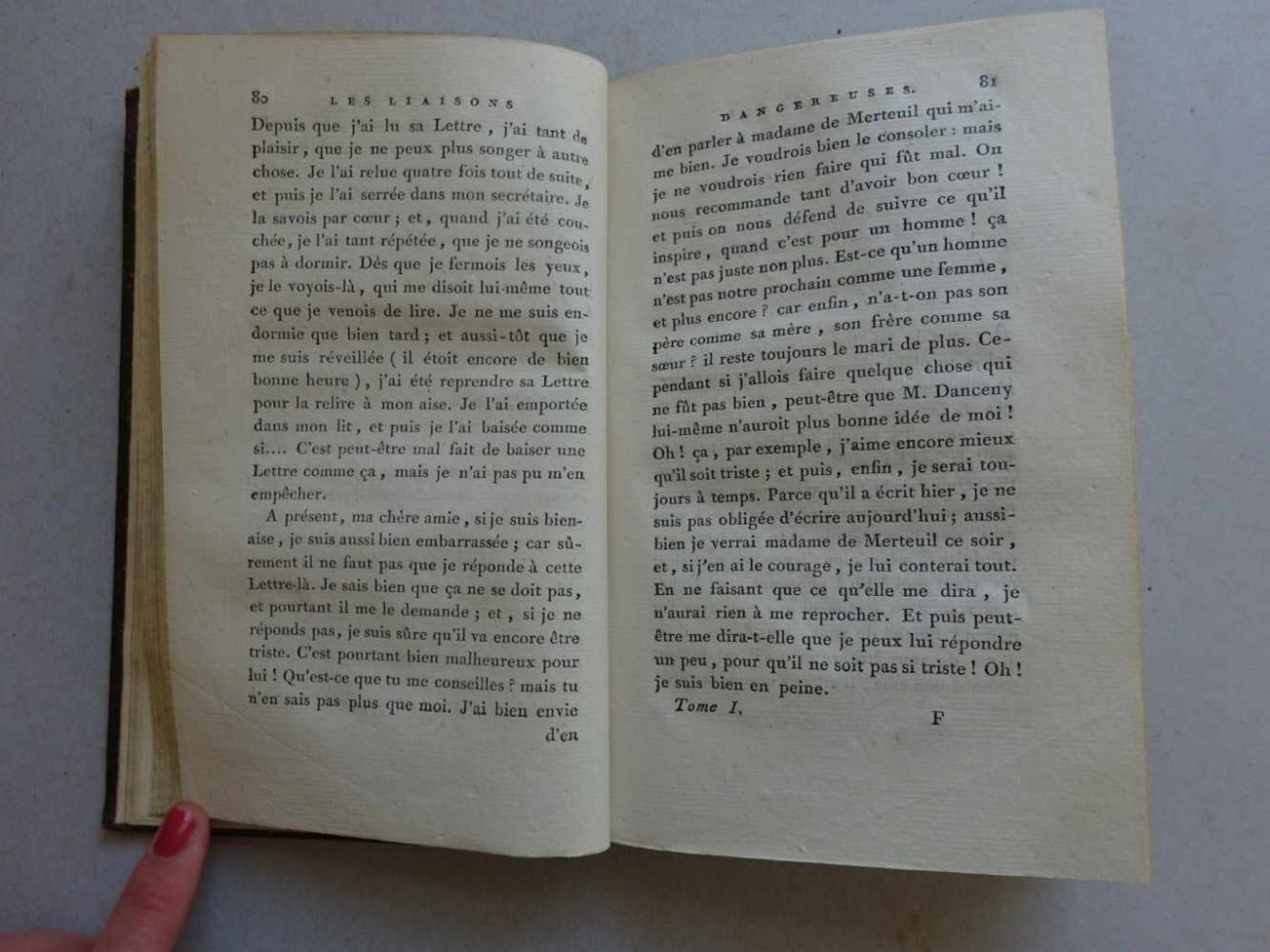 C(hoderlos) de L(aclos, P.A.F.).Les liaisons dangereuses. 2 Bde. Londres (d.i. Paris), 1796. 415 S.; - Image 3 of 4