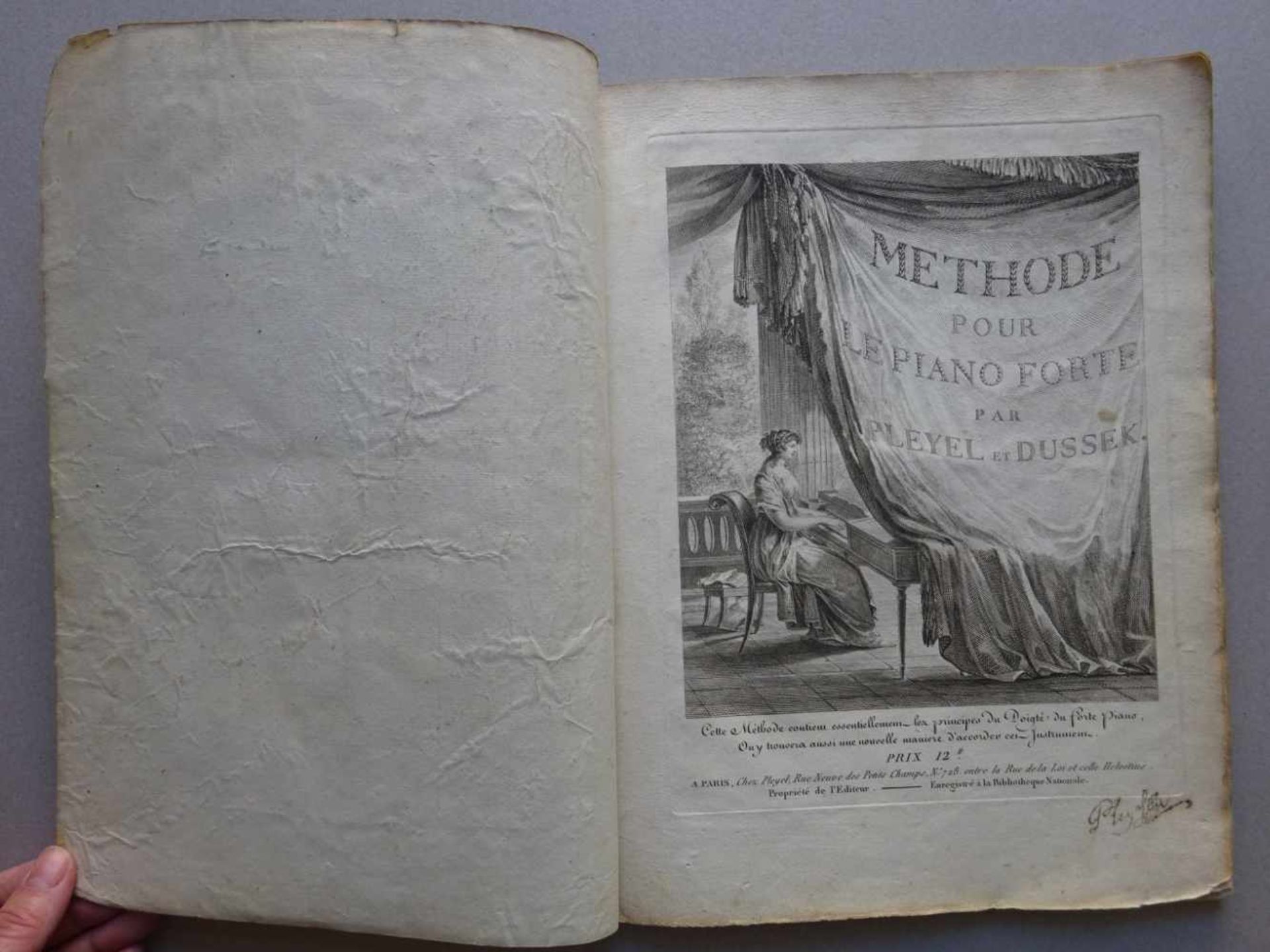 Musik.- Pleyel, I.J. und J.L. Dussek.Methode pour le piano forte par Pleyel et Dussek. Paris, Chez