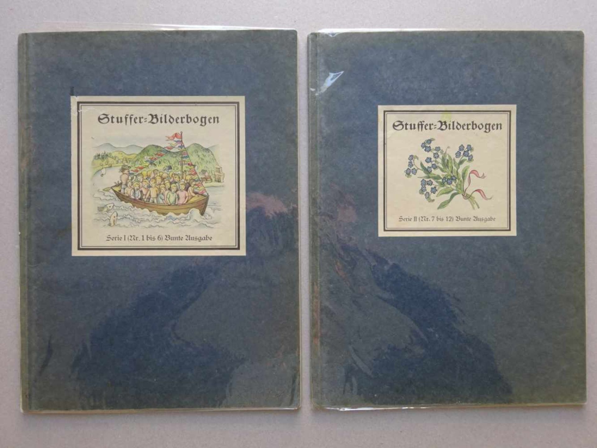 Bilderbogen.-Stuffer-Bilderbogen. Serie I und II, Nummern 1-6 und 7-12 (ohne den 9. Bogen) in 2 Bdn. - Bild 4 aus 4