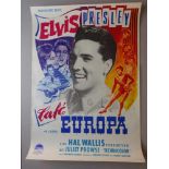 Plakate.-Elvis Presley. Café Europa. G.I. Blues. Farbiges Offset-Filmplakat von 1960. 84 x 60 cm.