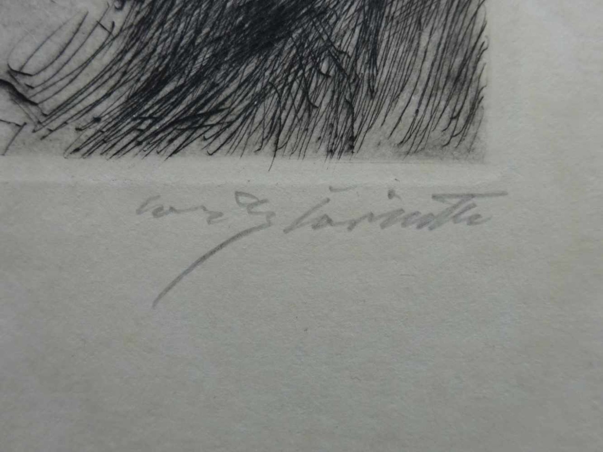 Corinth, Lovis(Taplau 1858 - 1925 Zandvoort). Gerhart Hauptmann. Radierung von 1917. Signiert. In - Bild 3 aus 4