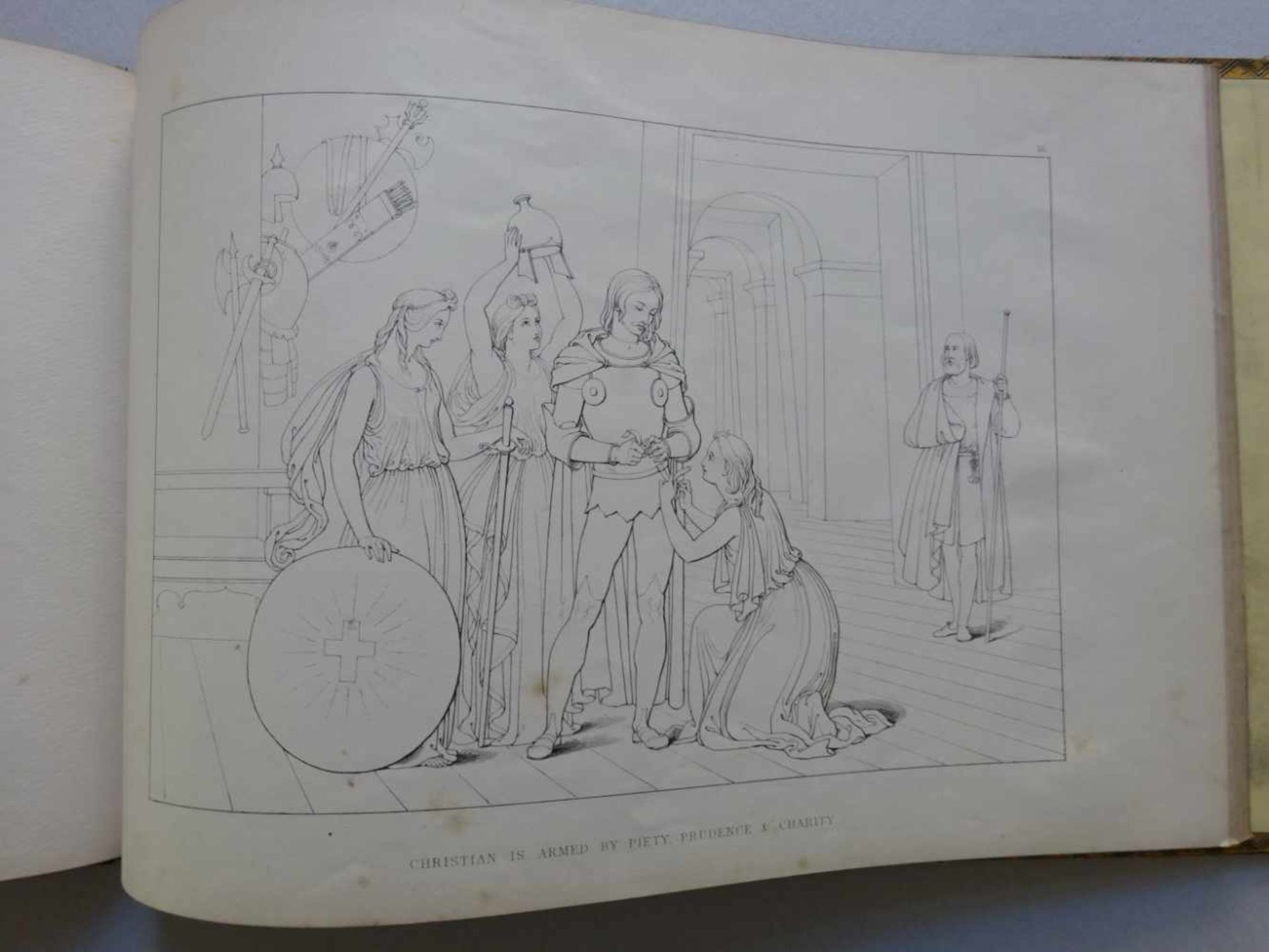 Einband.-Illustrations of Thomson's Castle of Indolence. London, Art-Union, 1845. 12 Stahlstich- - Bild 4 aus 4