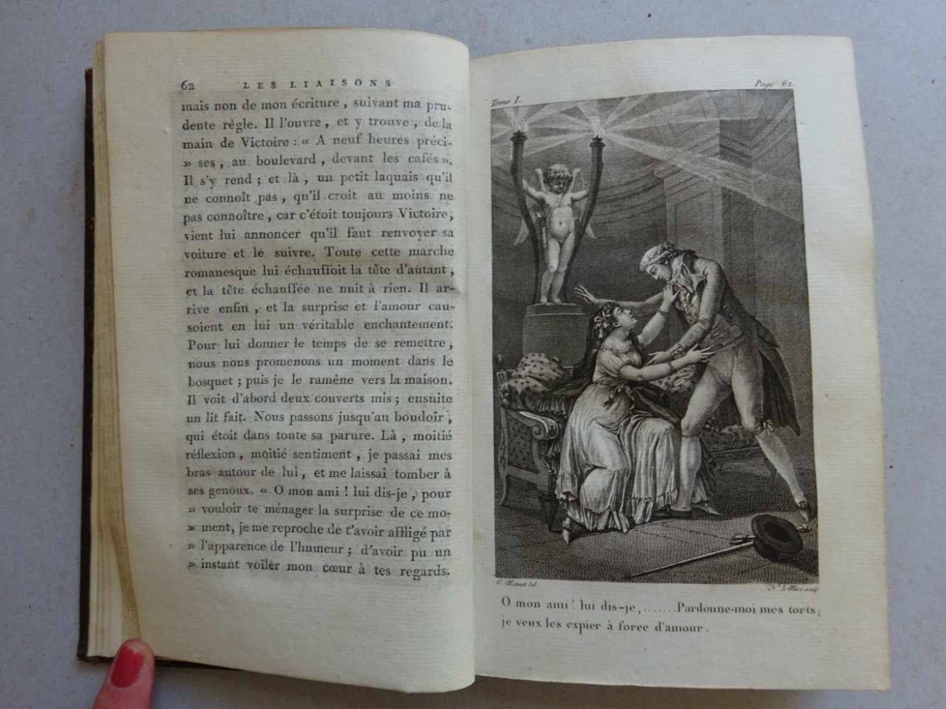 C(hoderlos) de L(aclos, P.A.F.).Les liaisons dangereuses. 2 Bde. Londres (d.i. Paris), 1796. 415 S.; - Image 2 of 4