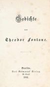Fontane, T.Gedichte. Berlin, Reimarus, 1851. VIII, 296 S. Kl.-8°. Gold- und blindgepr. Lwd. d. Zt.