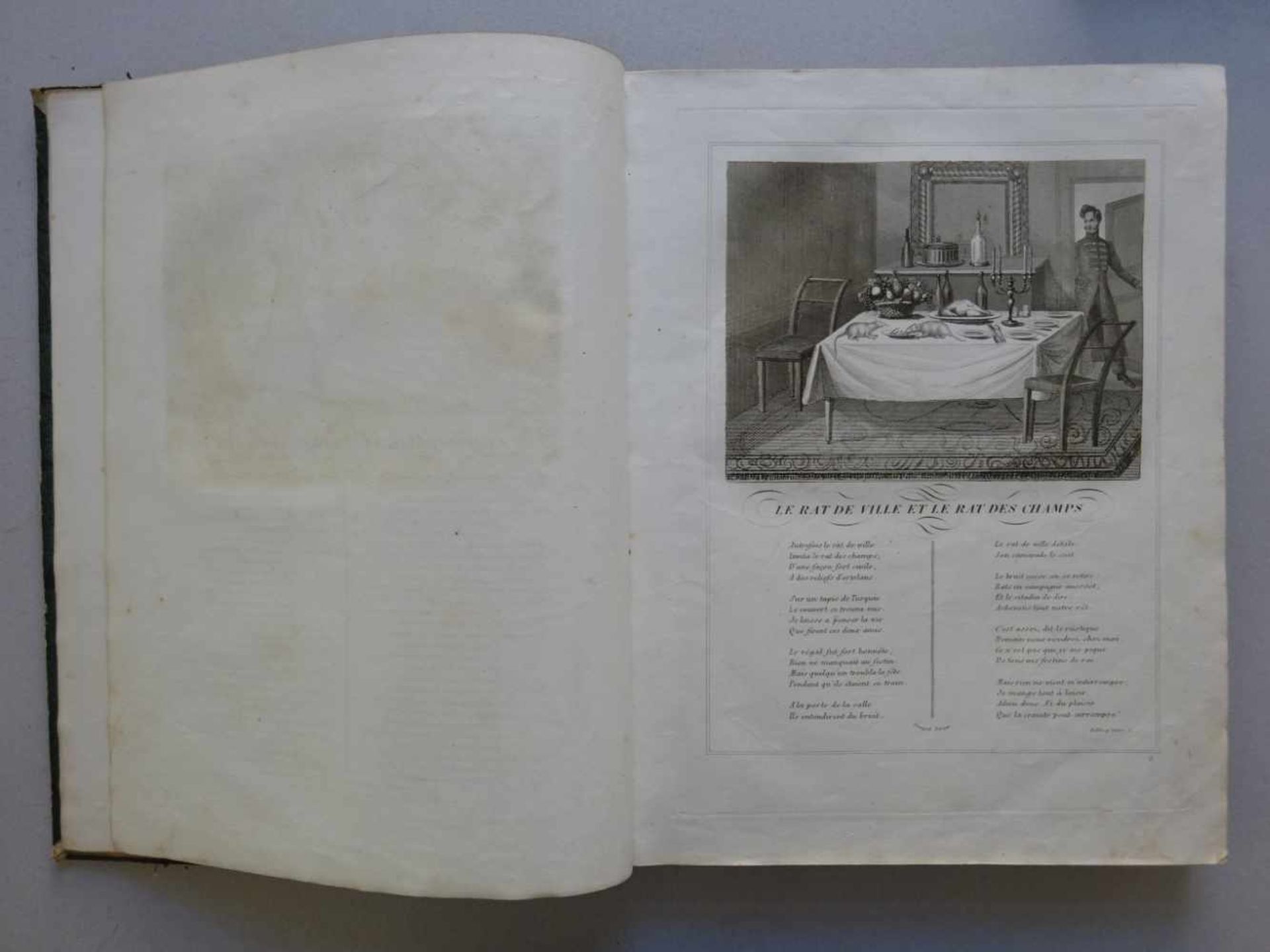 Fabeln.- La Fontaine, J. de.Fables. Edition taille douce. 2 Bde. Paris, Lecointe u. Pougin, 1834. - Image 3 of 5