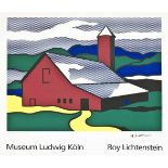 Lichtenstein, Roy(Manhattan 1923 - 1997). Red Barn II. Museum Ludwig Köln. Siebdruck von 1989.