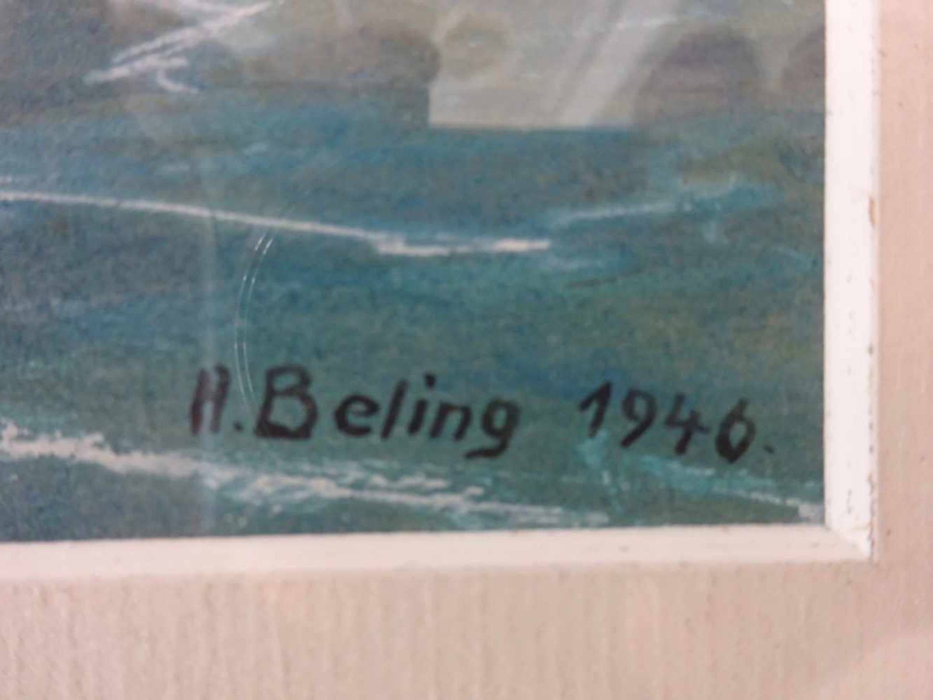 Marine.- Beling, H.Flying Cloud. Aquarell und Deckweiß. 1946. Signiert, datiert u. bezeichnet. 33 - Image 4 of 4