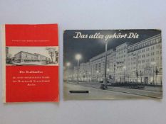 Berlin.-2 Hefte zum Wiederaufbau Ost-Berlins und der Stalinallee. Leipzig, um 1953/54. Mit zahlr.