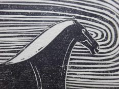 Marcks, Gerhard(Berlin 1889 - 1981 Köln). Eggendes Pferd. Holzschnitt von 1947. Signiert. 14 x 20,