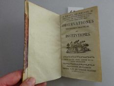 Recht.- Heineccius, J.G.Observationes theoretico-practicae ad institutiones. Frankfurt, Kleib, 1763.