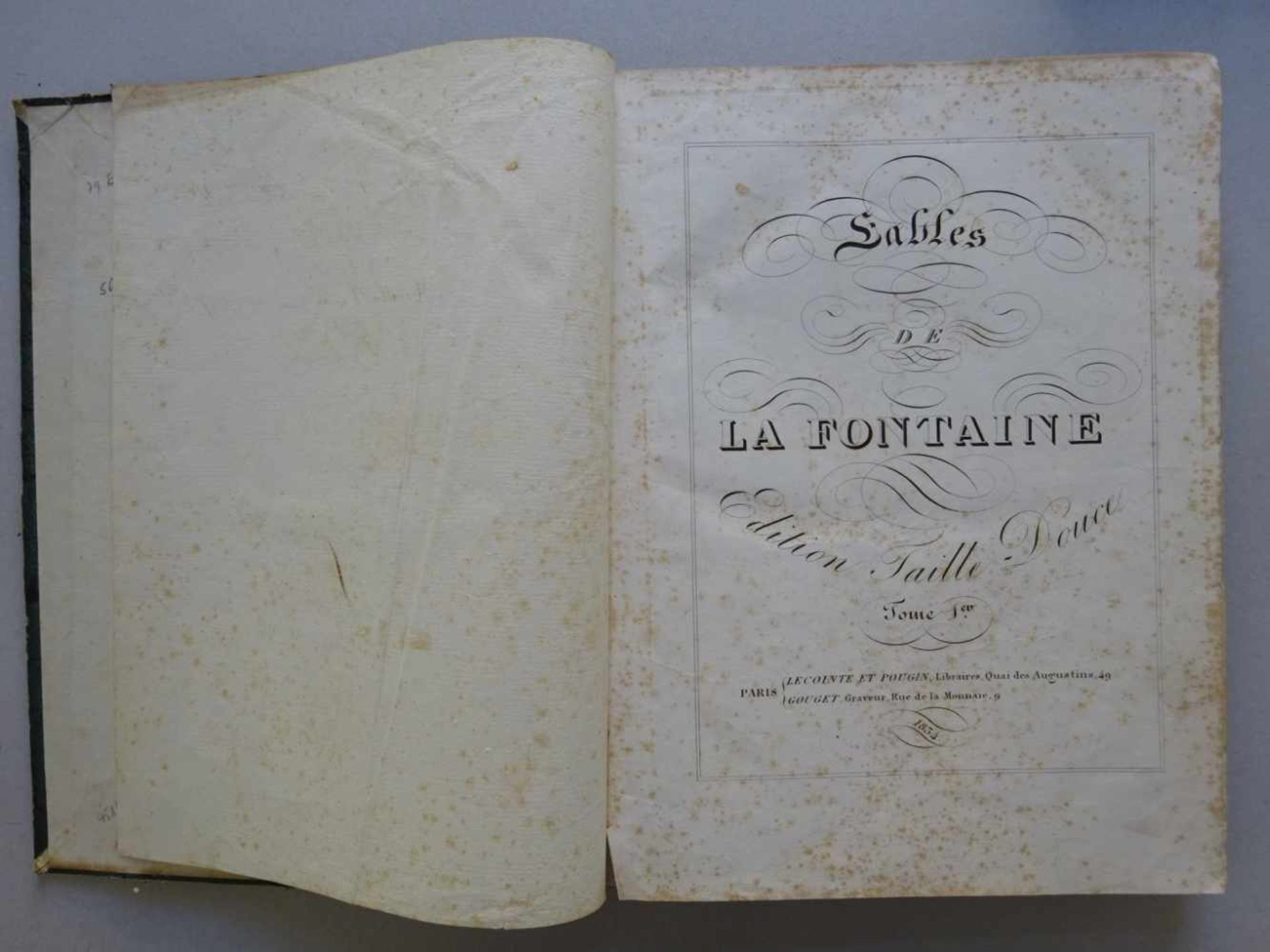 Fabeln.- La Fontaine, J. de.Fables. Edition taille douce. 2 Bde. Paris, Lecointe u. Pougin, 1834. - Image 2 of 5