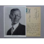 Hesse, Hermann Karl(Calw 1877 - 1962 Montagnol/Schweiz). Eigenhändige Postkarte mit Unterschrift