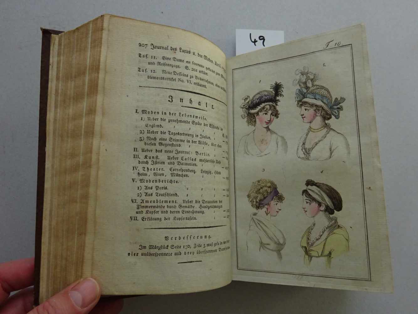 Mode.- Journal des Luxusund der Moden. Hrsg. v. F.J. Bertuch u. G.M. Kraus. Jg. 14. Weimar, Verlag - Image 3 of 5