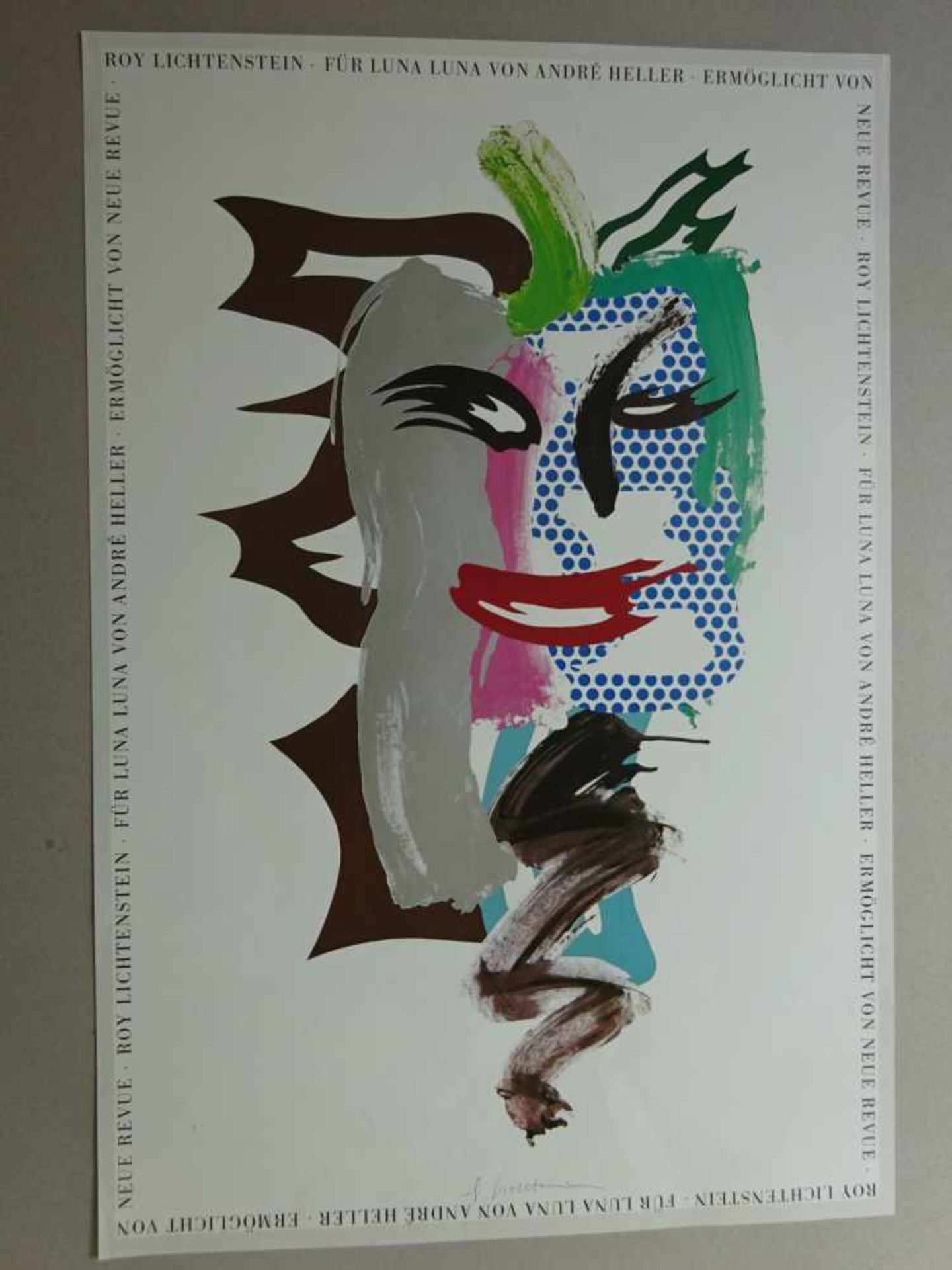 Lichtenstein, Roy(Manhattan 1923 - 1997). Luna Luna. Offsetplakat von 1987. Signiert. 63 x 42,5 cm. - Bild 2 aus 4