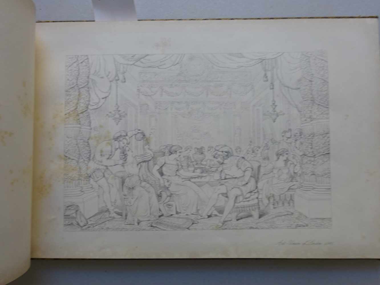 Einband.-Illustrations of Thomson's Castle of Indolence. London, Art-Union, 1845. 12 Stahlstich- - Image 3 of 4