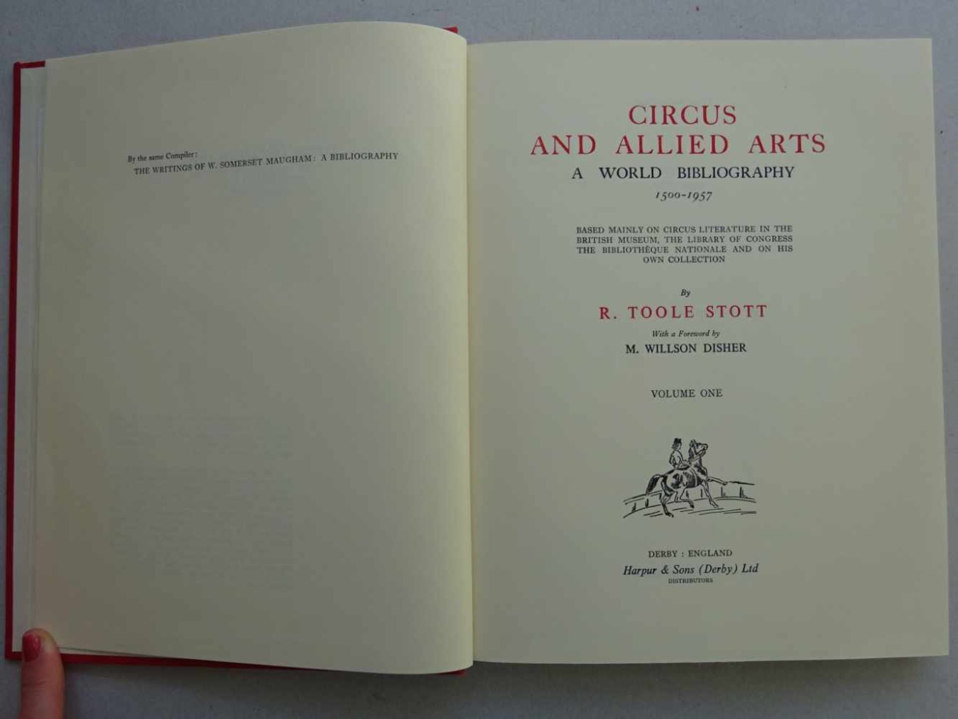 Bibliographie.- Toole Stott, R.Circus and Allied Arts. A World Bibliography 1500-1970. 4 Bde. Derby, - Bild 2 aus 4