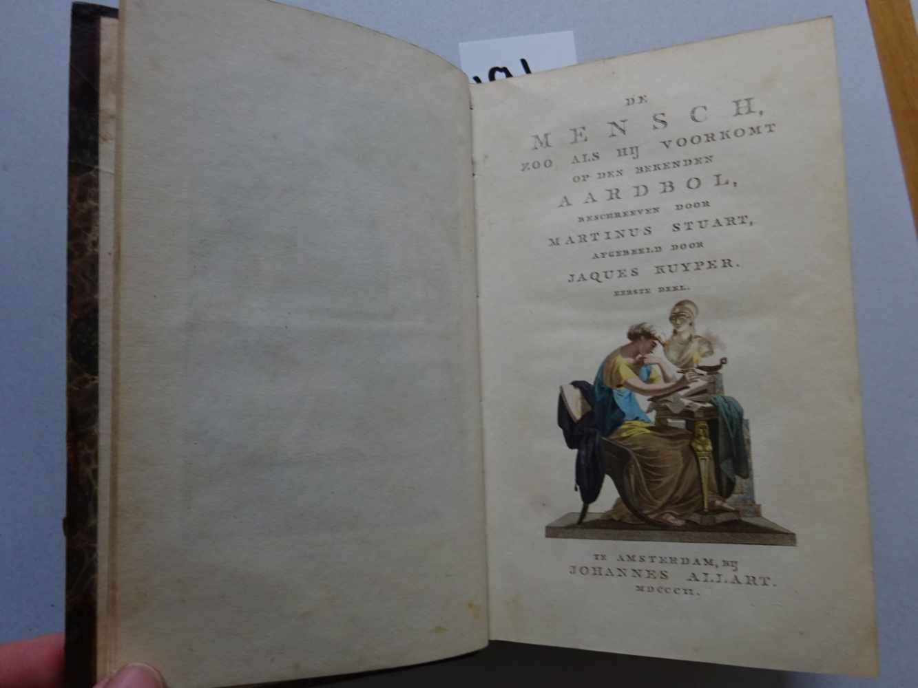 Stuart, M.De Mensch zoo as hij voorkomt op den bekenden aardbol. 6 Bde. Amsterdam, Allart, 1802- - Image 3 of 5