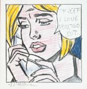 Lichtenstein, Roy(New York 1923 - 1997). Oh Jeff ... I Love You, Too... But. Farbiger Offset, um