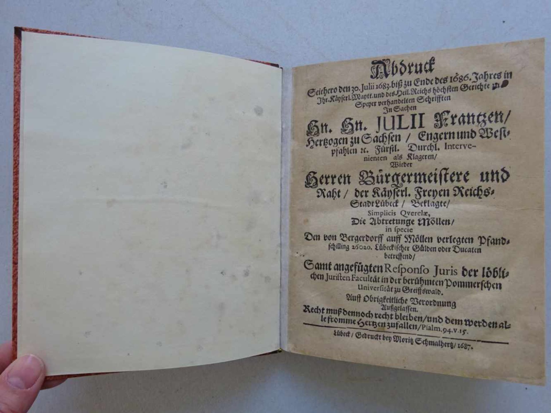 Recht.- Mölln.-Abdruck Seithero den 30. Julii 1683. biß zu Ende des 1686. Jahres ... zu Speyer