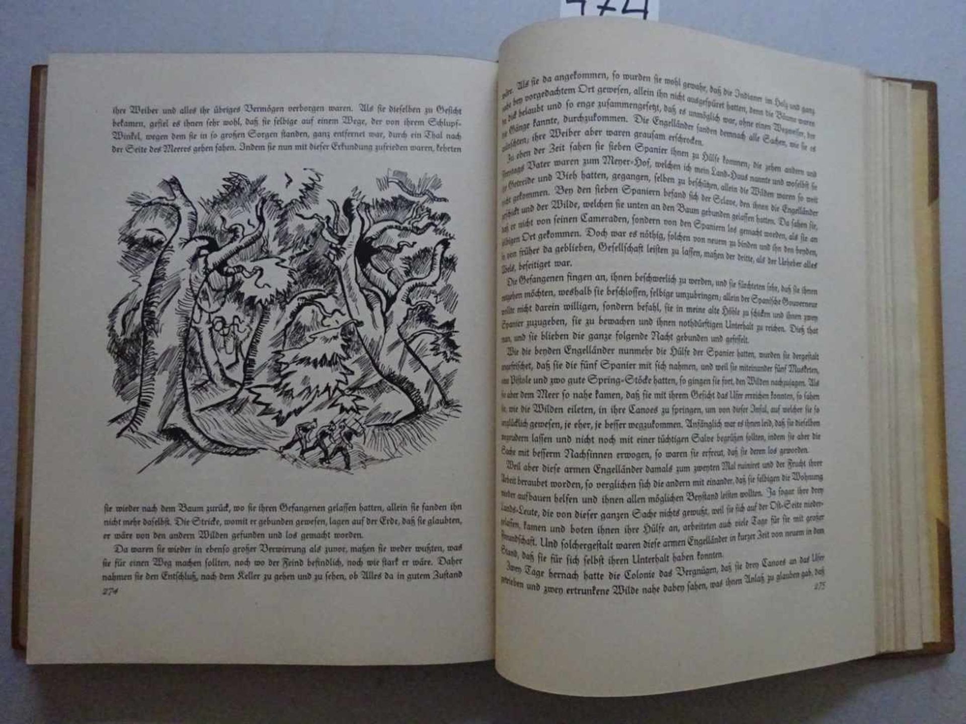 Pressendrucke.- Defoe, D.Robinson Crusoe. München, Goltz, 1919. 4 Bll., 317 S. Mit 85 Illustrationen - Bild 5 aus 6