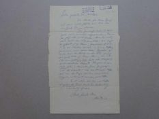 Brod, Max.Eigenhändiger Brief mit Unterschrift an eine Frau A. Christoph in Dresden. Wohl Ende 1954.