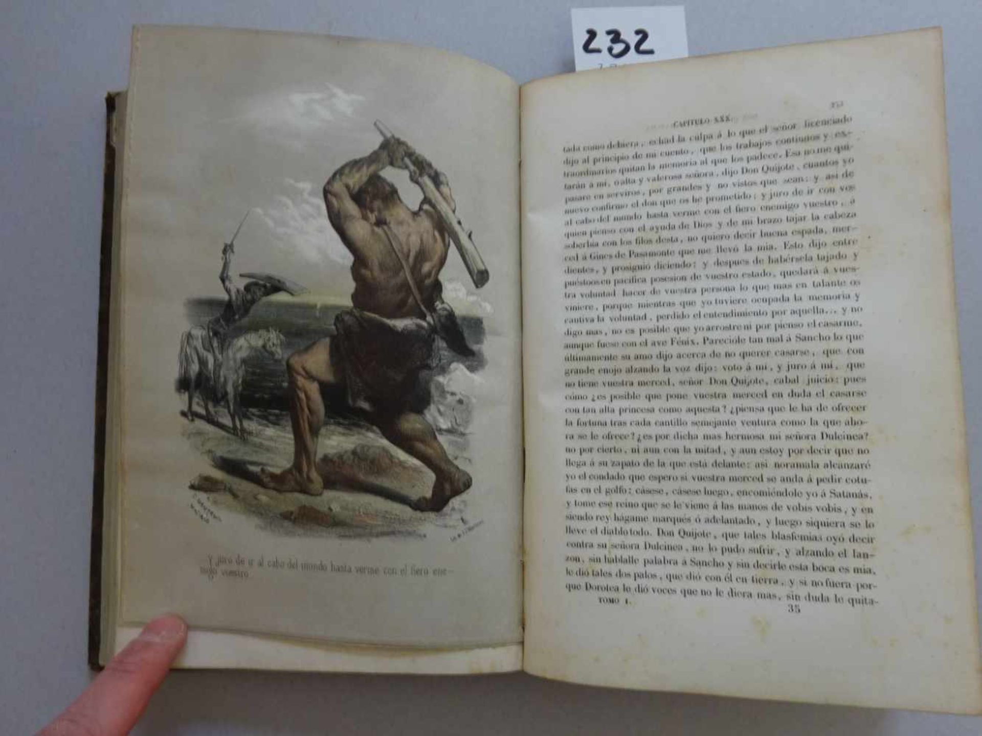 Cervantes Saavedra, M. de.Don Quijote de la Mancha. Nueva edicion. 2 Bde. Madrid, Mellado, 1855- - Image 3 of 6