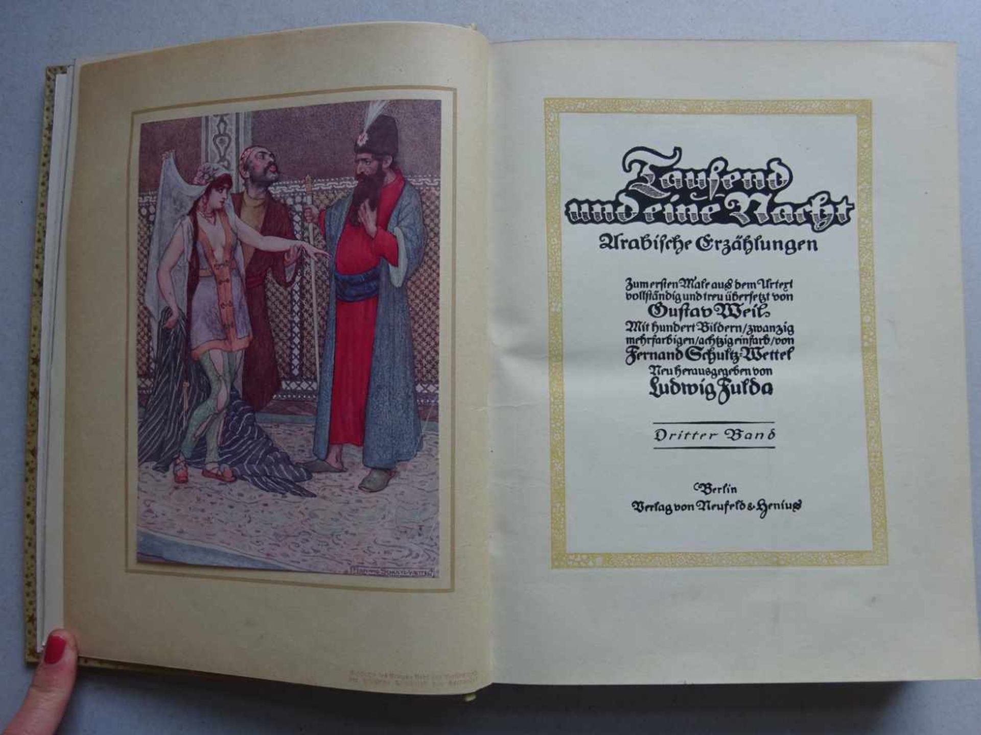 Einband.- Fulda, L.(Hrsg.). Tausend und eine Nacht. Arabische Erzählungen ... übersetzt von G. Weil.