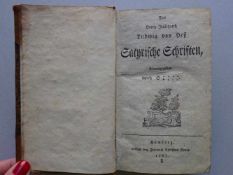 Hess, H.L.v.Satyrische Schriften. Hrsg. von (Daniel) S(chiebeler). Hamburg, Ritter, 1767. 10 S., 1